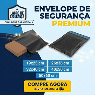 Kit 100 Unidades Envelope De Segurança Preto Saco Inviolável Embalagem Envio Correios Sedex C/Lacre em Oferta na Shopee