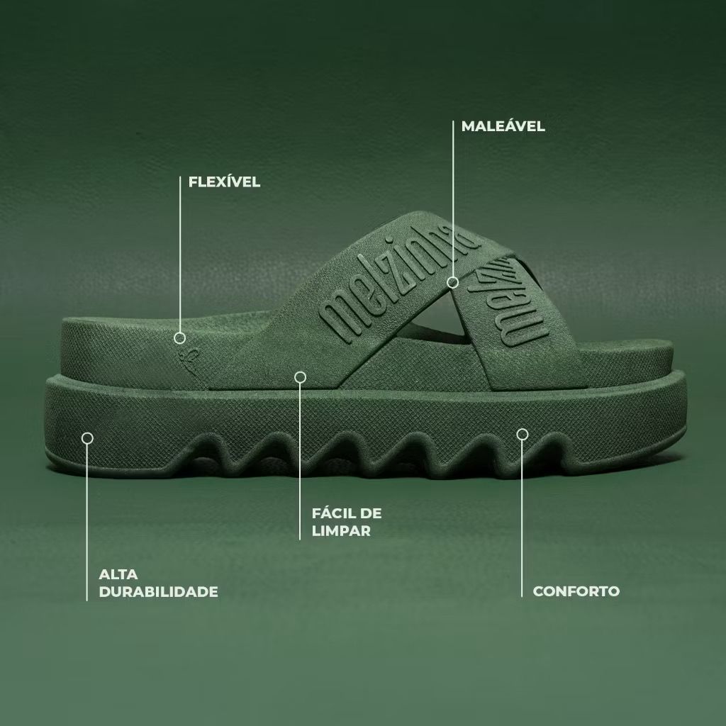 Papete Slide Feminina Plataforma Tratorada 2 Tiras Nuvem