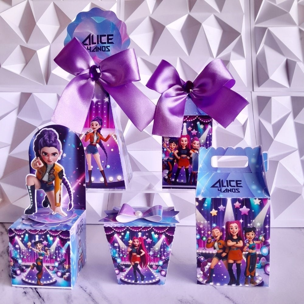 Kit caixa Guerreira do K Pop personalizado, lembrancinha de festa Guerreira do K pop/ aniversario guerreira do K POp