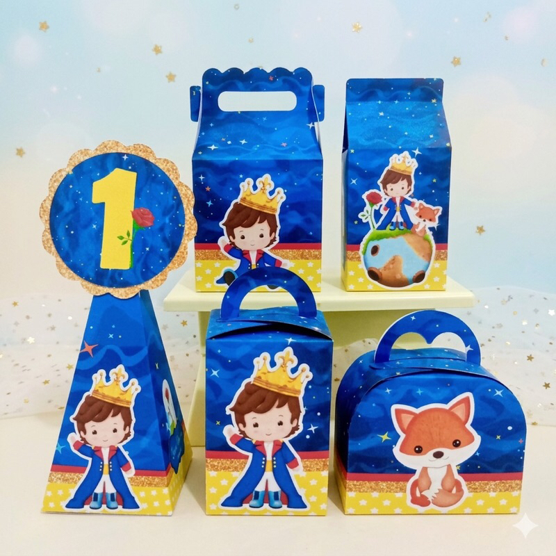 Kit Festa Infantil Pequeno Príncipe Personalizado Pegue e Monte 20 Caixinhas Lembrancinha Aniversário Infantil