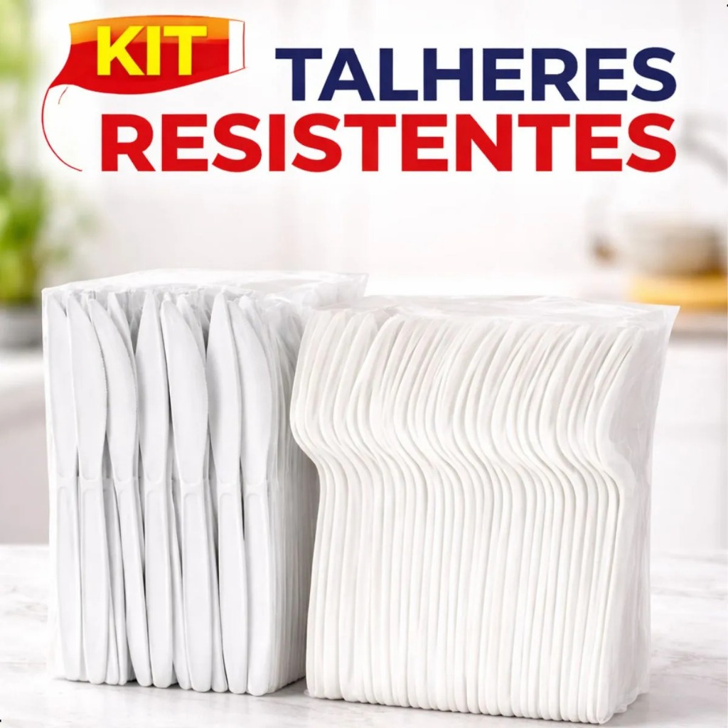 KIT GARFO E FACA TALHER DESCARTÁVEL REFEIÇÂO REFORÇADO PARA CHURRASCO FESTA