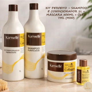 ✨ KIT C/ 4 ITENS – SHAMPOO + CONDICIONADOR + MÁSCARA + ÓLEO DE 7 ML (MINI) - Karssellé ✨ em Oferta na Shopee