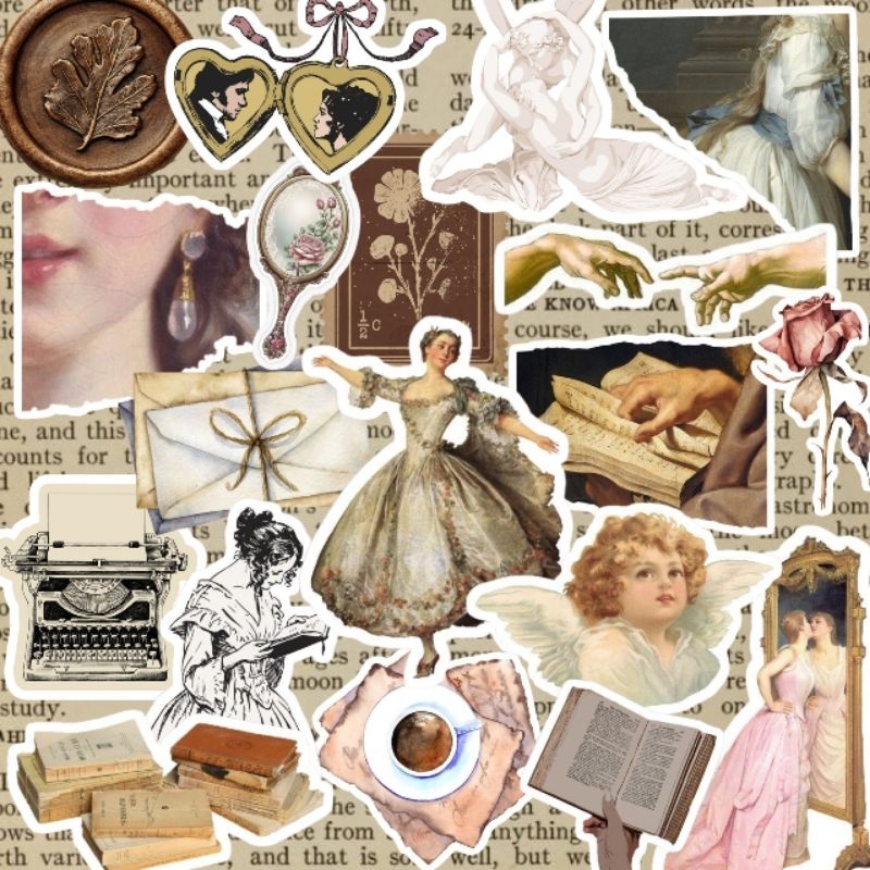 Kit 20 Adesivos Vintage Antigo Medieval Prova D’Água Idade Média Caderno Notebook Garrafa Scrapbook Celular
