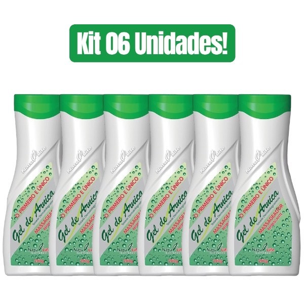 KIT 6 UNIDADES GEL DE ARNICA 200g NATU LIFE COSMÉTICOS