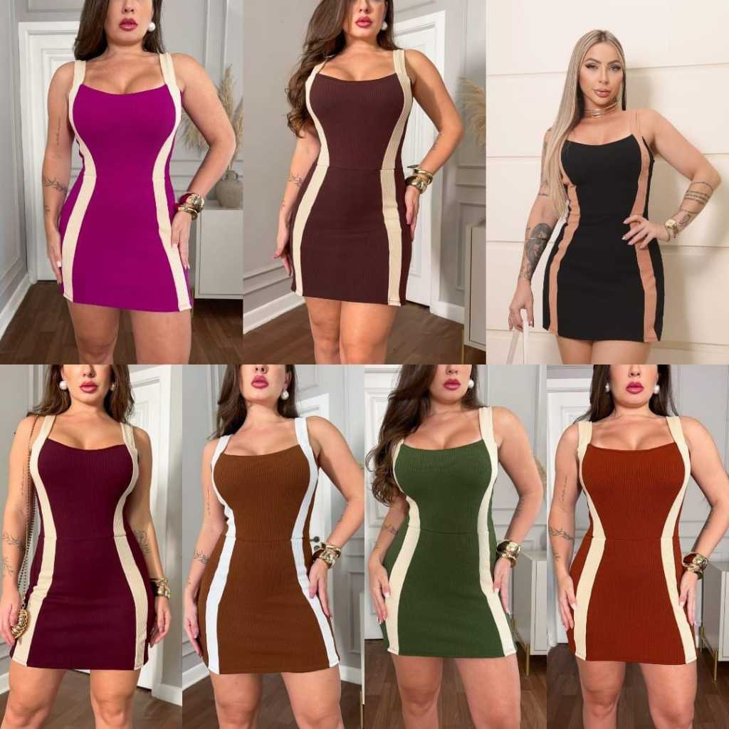 Macaquinho Short Saia Bicolor Com Bojo Feminino Moda Blogueira