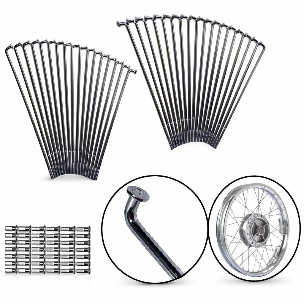 Kit Raio Roda Aço Cromado Dianteiro E Trasseiro Xtz 125 Xt 225 Cromado 4mm Modelo Original em Oferta na Shopee