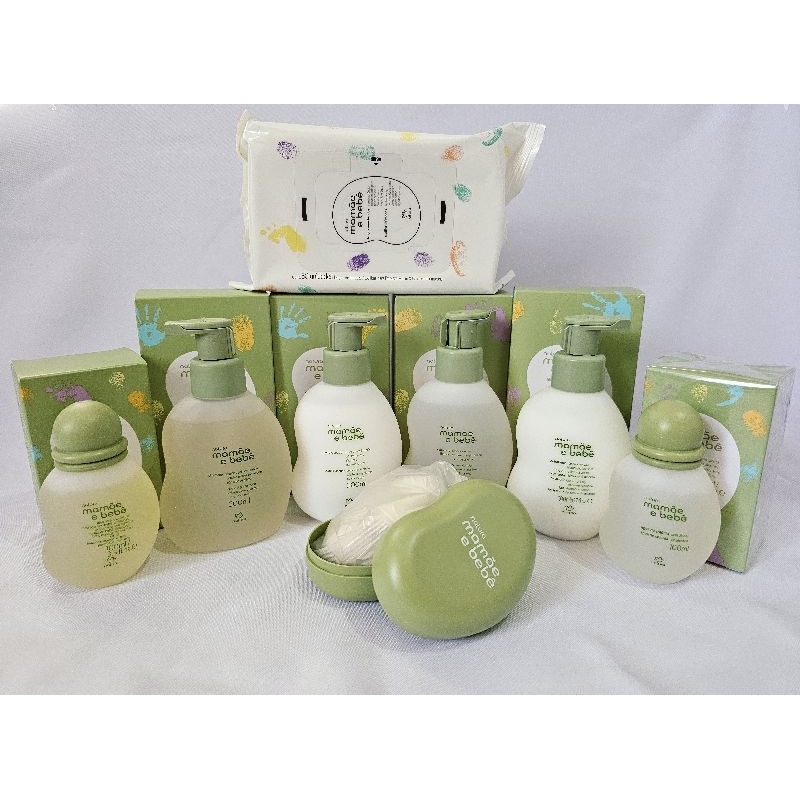 Kit Mamãe e Bebê Completo com Saboneteira e óleo de Massagem