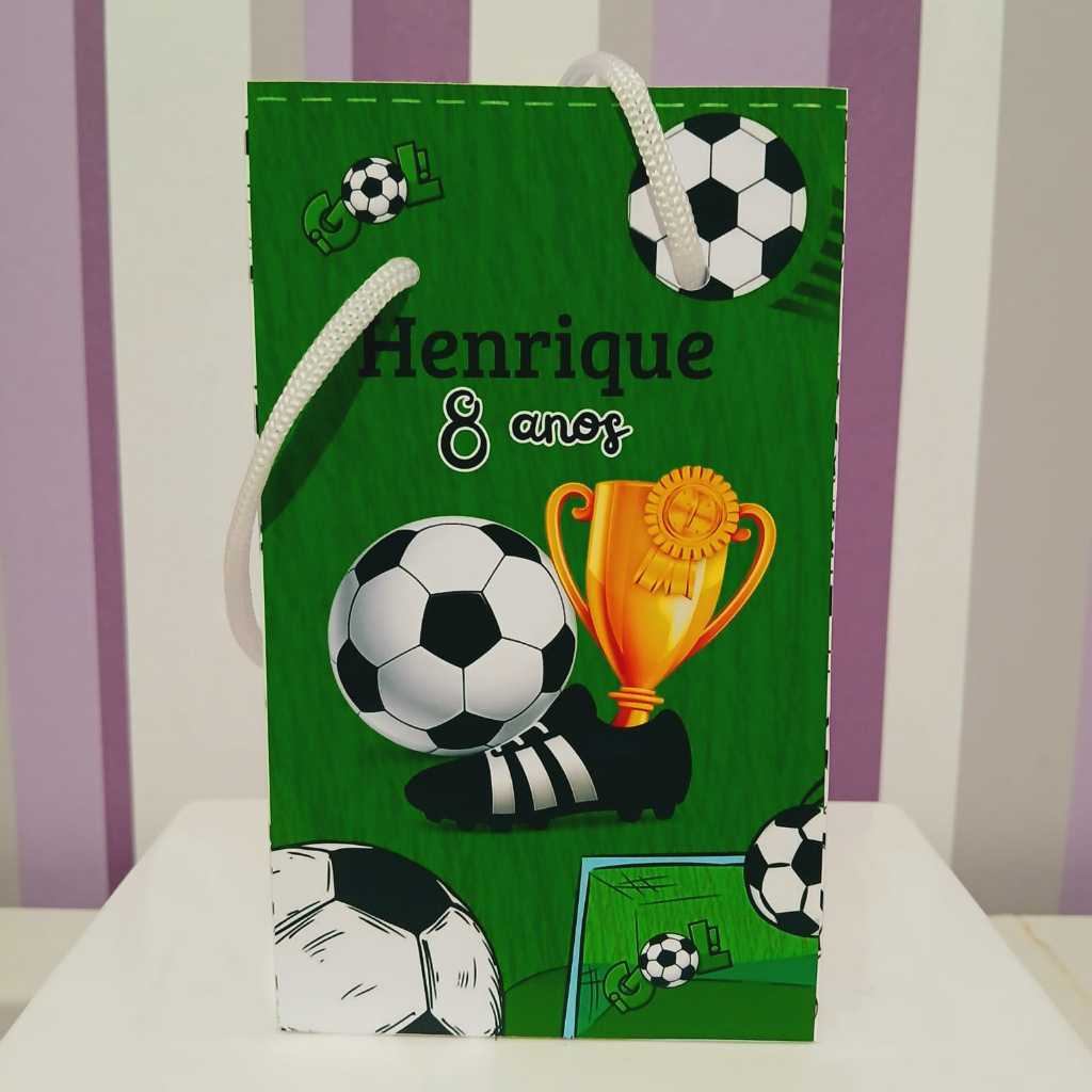 Sacolinha Surpresa Personalizada Futebol - Lembrancinha Aniversário - Tamanho P - PEGUE E MONTE