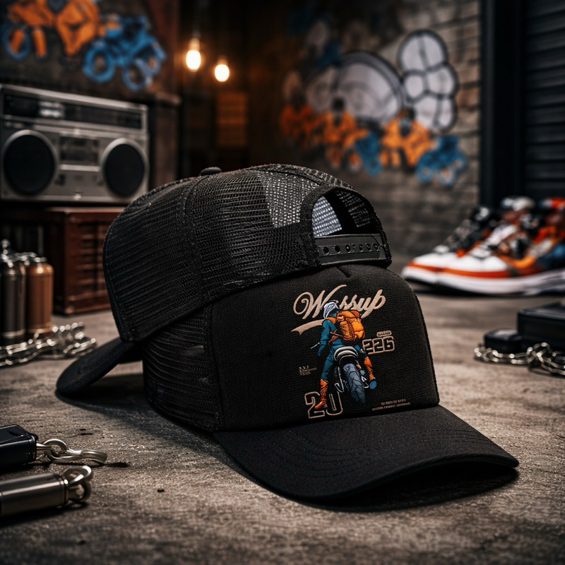BONÉ UNISSEX ESTILO TRUCKER TELINHA MOTO CLUBE ACABAMENTO PREMIUM ABA CURVA LANÇAMENTO ENVIO 24H