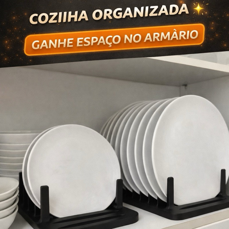 Organizador de Pratos Vertical Premium com Design Moderno