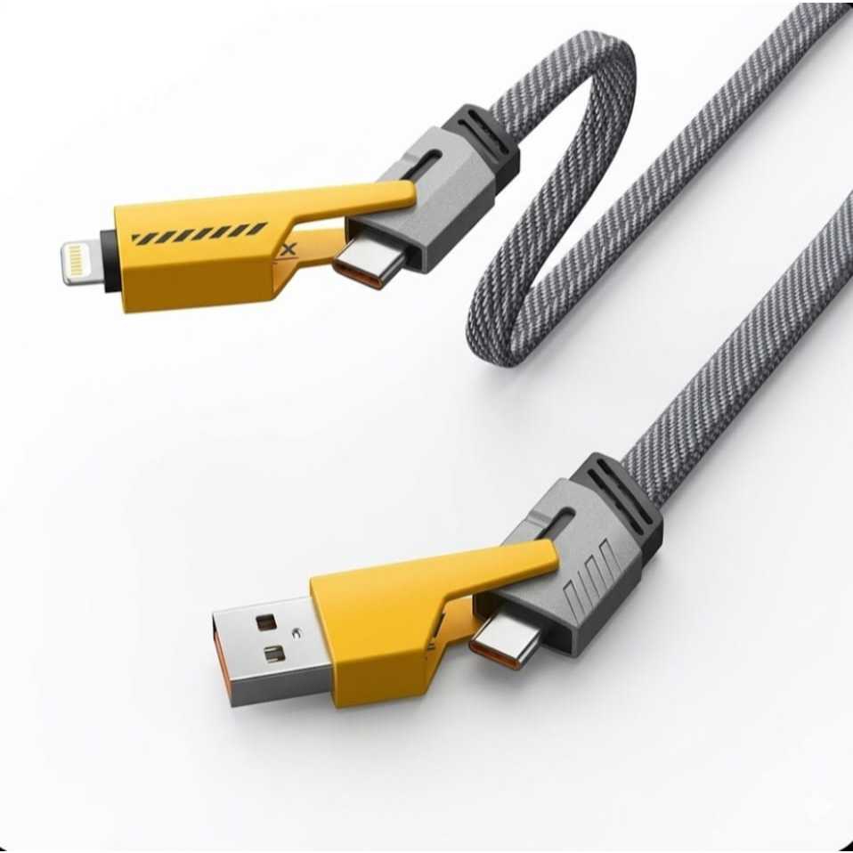 Cabo Usb 4 Em 1 - 65w Para Todos Os iPhone E Android Tipo C Carregador Super Turbo Speed Shop