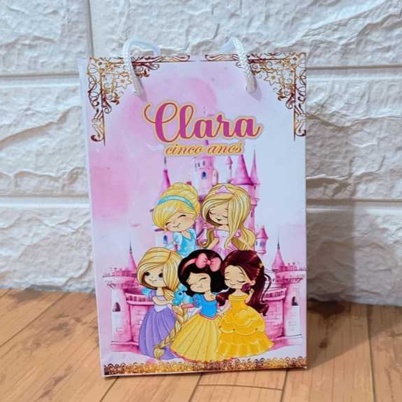 Sacolinha Personalizada - PRINCESAS - Sacolinha Surpresa | Lembrancinha Festa | Pegue e Monte.