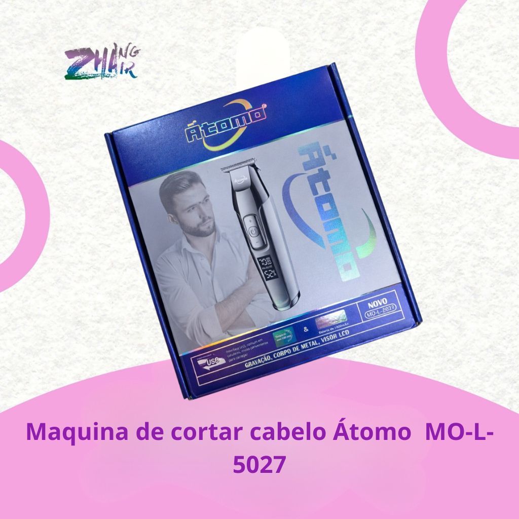 Maquina de cortar cabelo Átomo MO-L- 5027 Aparador de Cabelo Elétrico Profissional