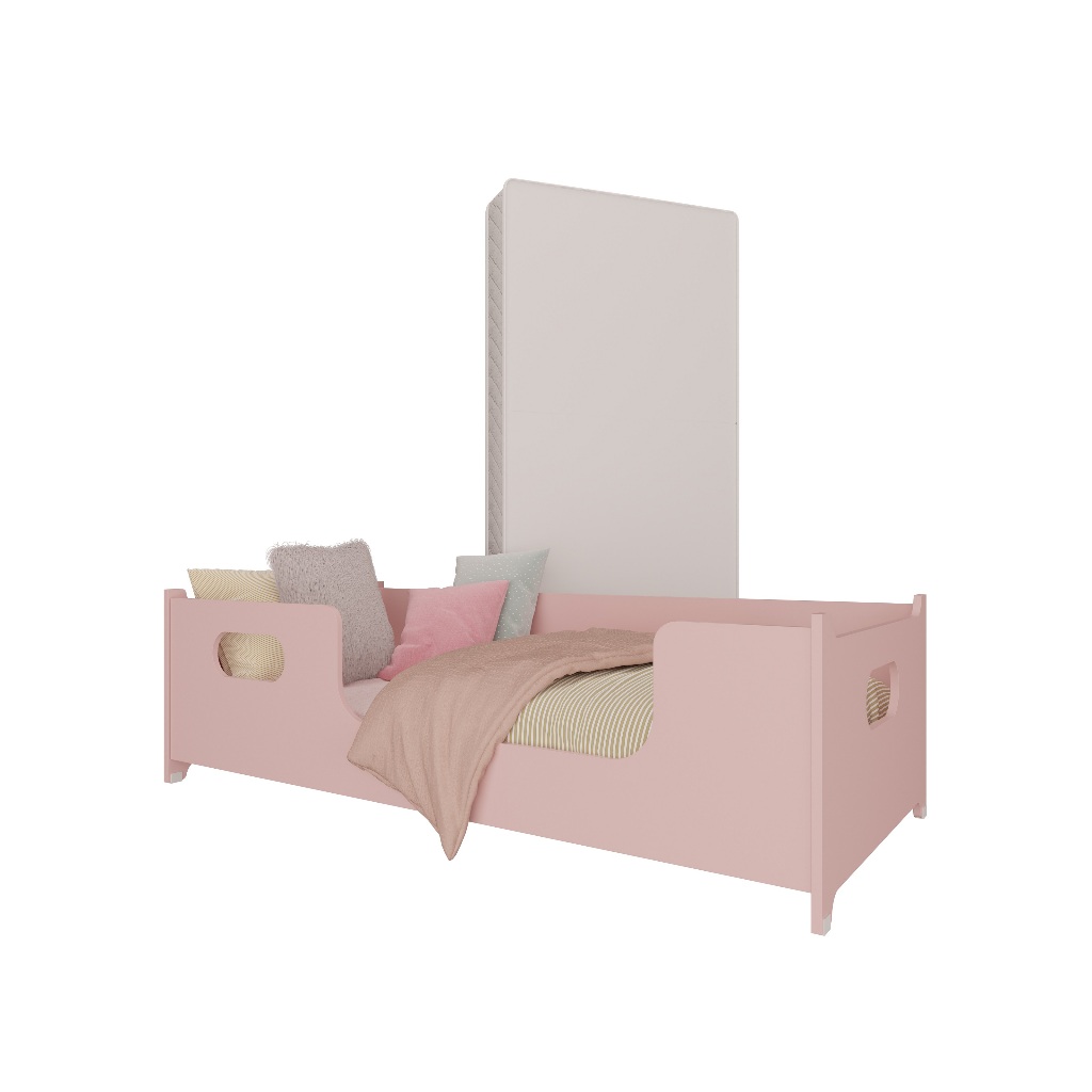 Cama Encanto Cor Rosa Inlcuso Colchão Menina Infantil Montessoriana Caminha Cercado Juvenil Quarto Envio Imediato