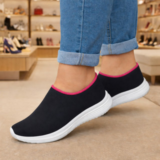 Tênis Feminino Meia Slip On Calce facil academia fitnes  Sapato Preto Menina Menino Chinelo Rasteira Papete Sandália