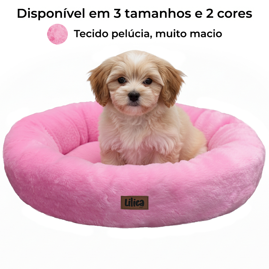 Cama caminha pet inverno quentinha de pelúcia cachorro e gato algodão doce