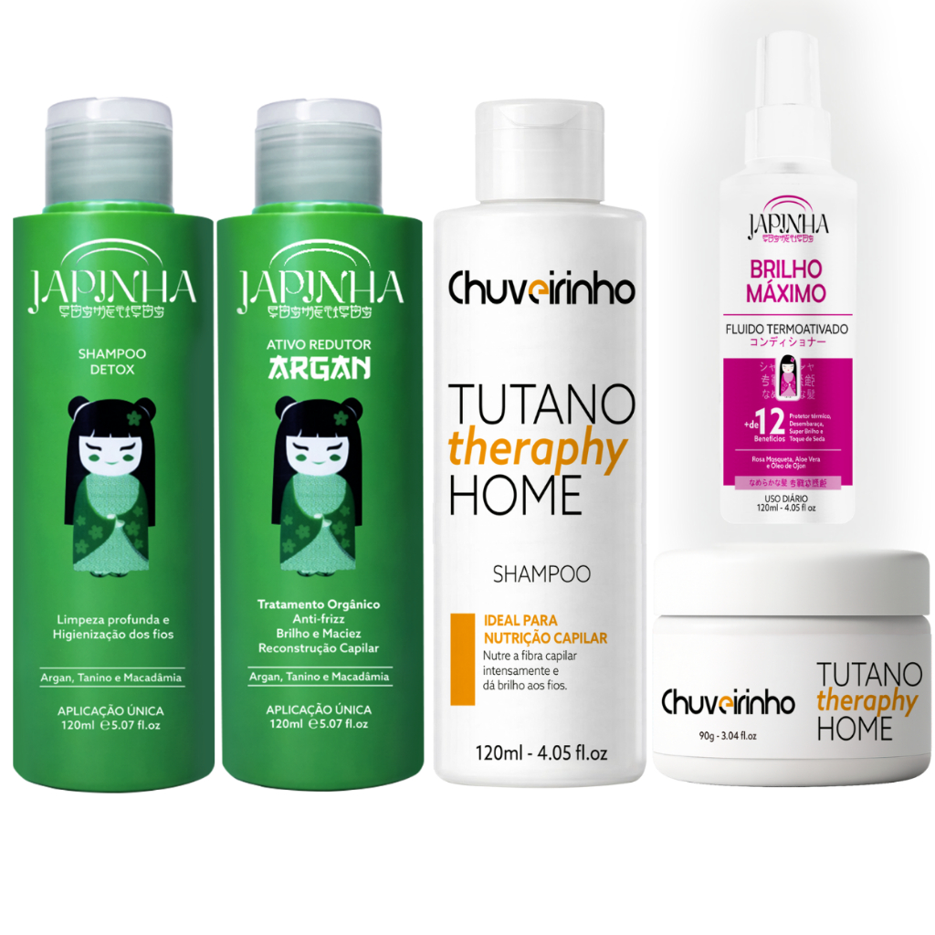 💛 Kit Selagem Sem Formol + Kit SOS Tutano Chuveirinho 💚 Mais Brilho, Menos Frizz e Mais Economia