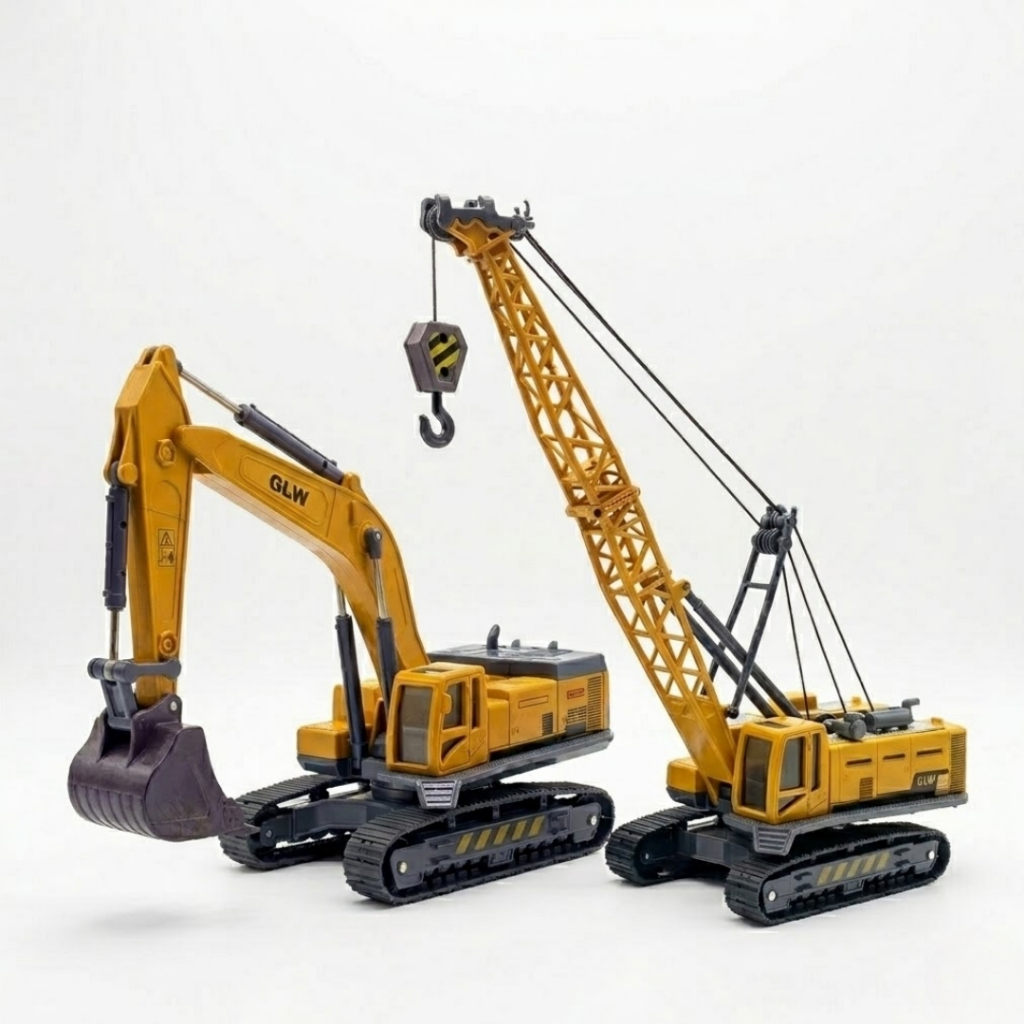 Escavadeira Miniatura Guindaste Articulado Com Regulagens Metal Máquina Garra Construção Brinquedo