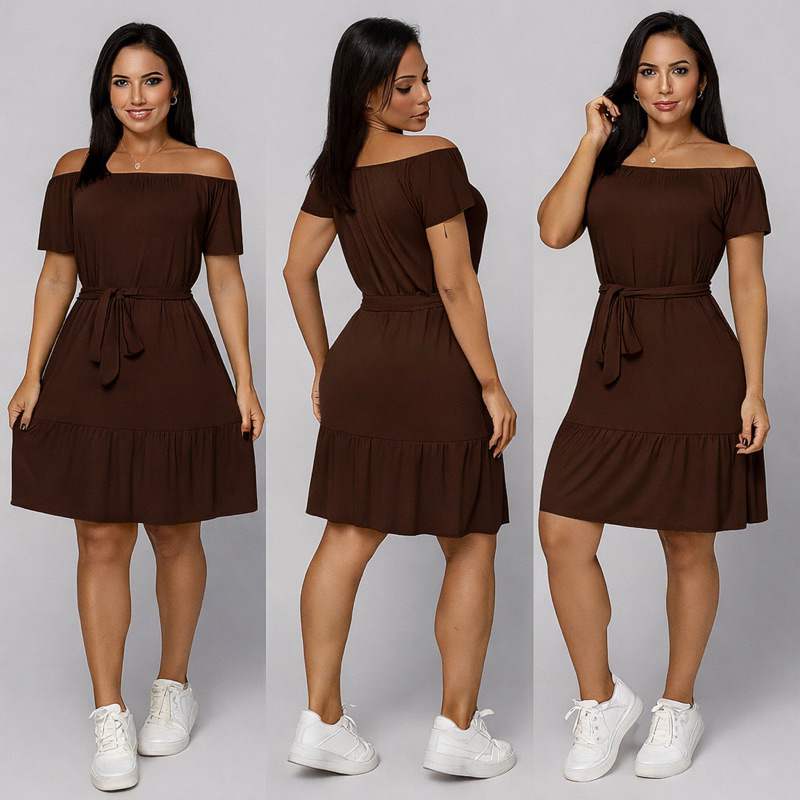 Vestido casual  Envio Rápido moda evangelica casual mais vendidos Midi Pluzsize ciganinha  algodão festa elegante