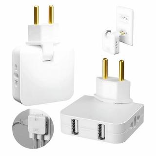 Tomada Adaptador Benjamin Dobrável 20A com 04 Entradas Duplo USB 20A