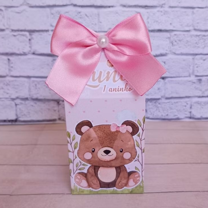 Caixa Milk Bosque Encantado Rosa Personalizada - Caixinhas personalizadas Lembrancinhas para Aniversário