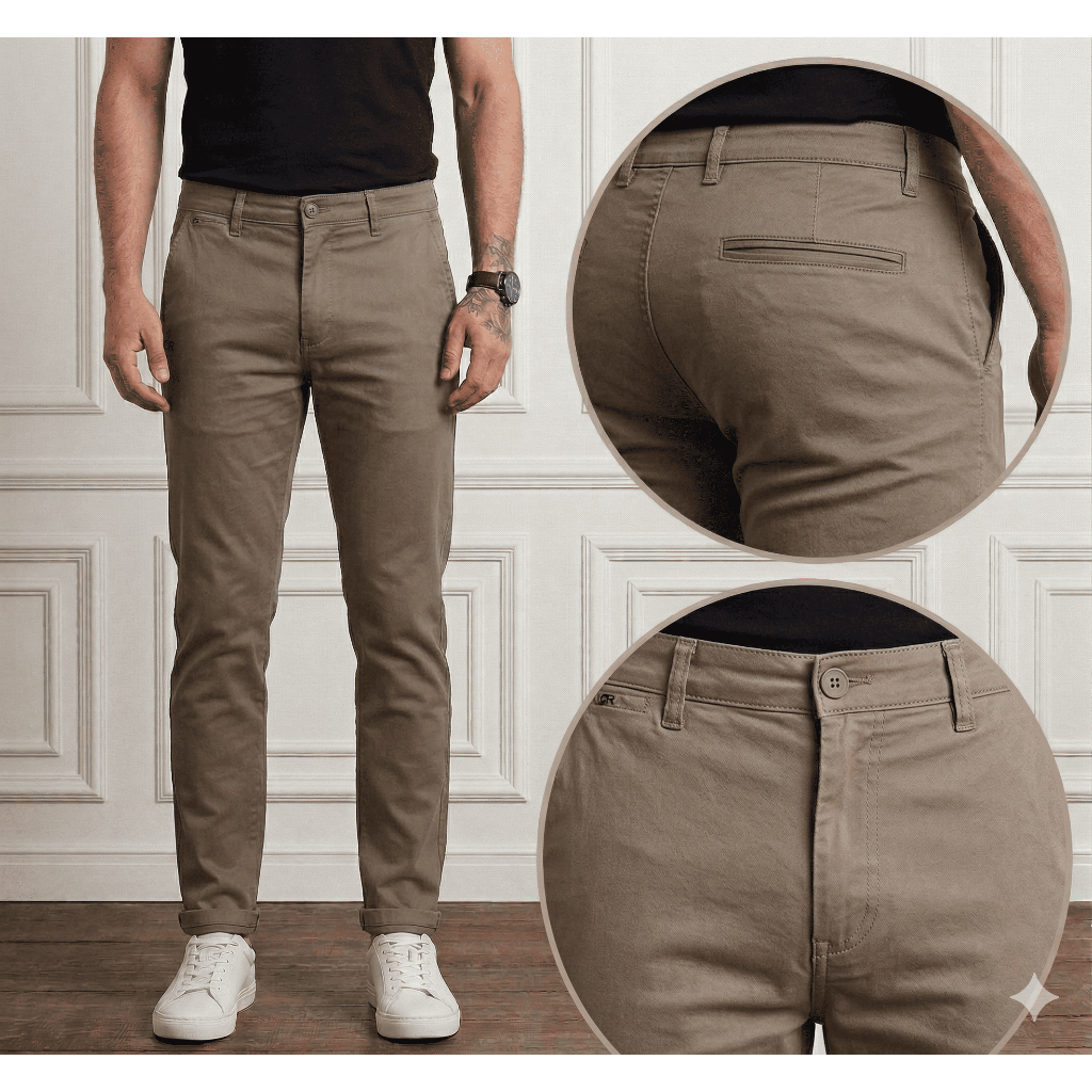 Calça Sarja Masculina Ogochi Social Original Slim Sport Fino