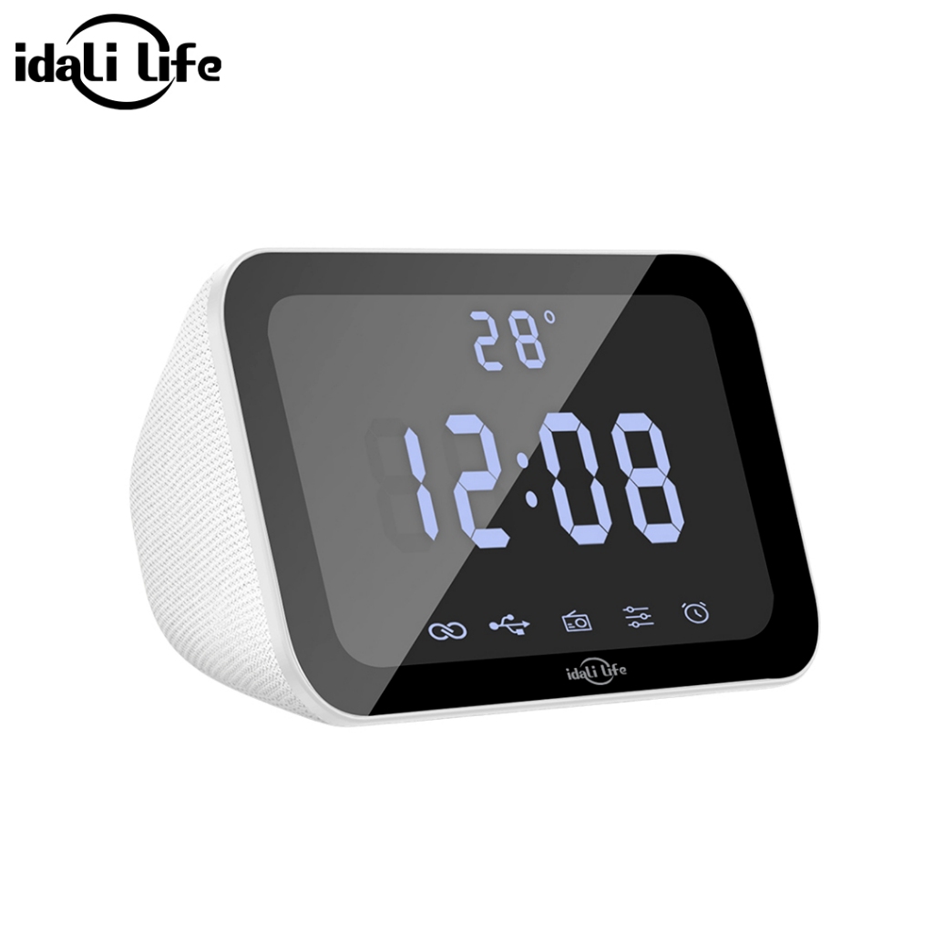Caixa de Som Bluetooth IDALI LIFE 15W Relógio Digital Despertador LED Temperatur