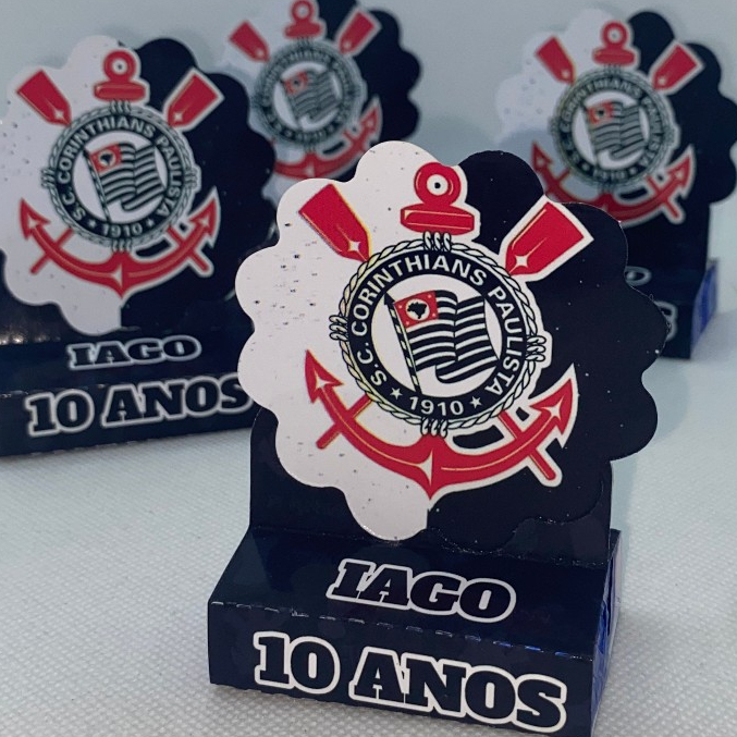 Porta Bis Corinthians Personalizada com Nome Idade Lembrancinha Decoração Festa Infantil Aniversário
