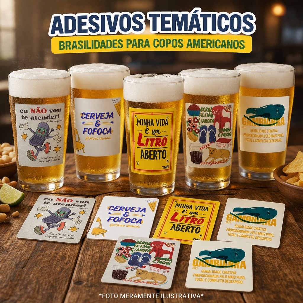 Adesivos DTF UV tema BRASILIDADES | Alta Qualidade | Pronto para Aplicar