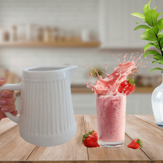 Leiteira De Cerâmica 1 Litro para leite chá suco iogurtes mesa posta restaurante buffet em Oferta na Shopee