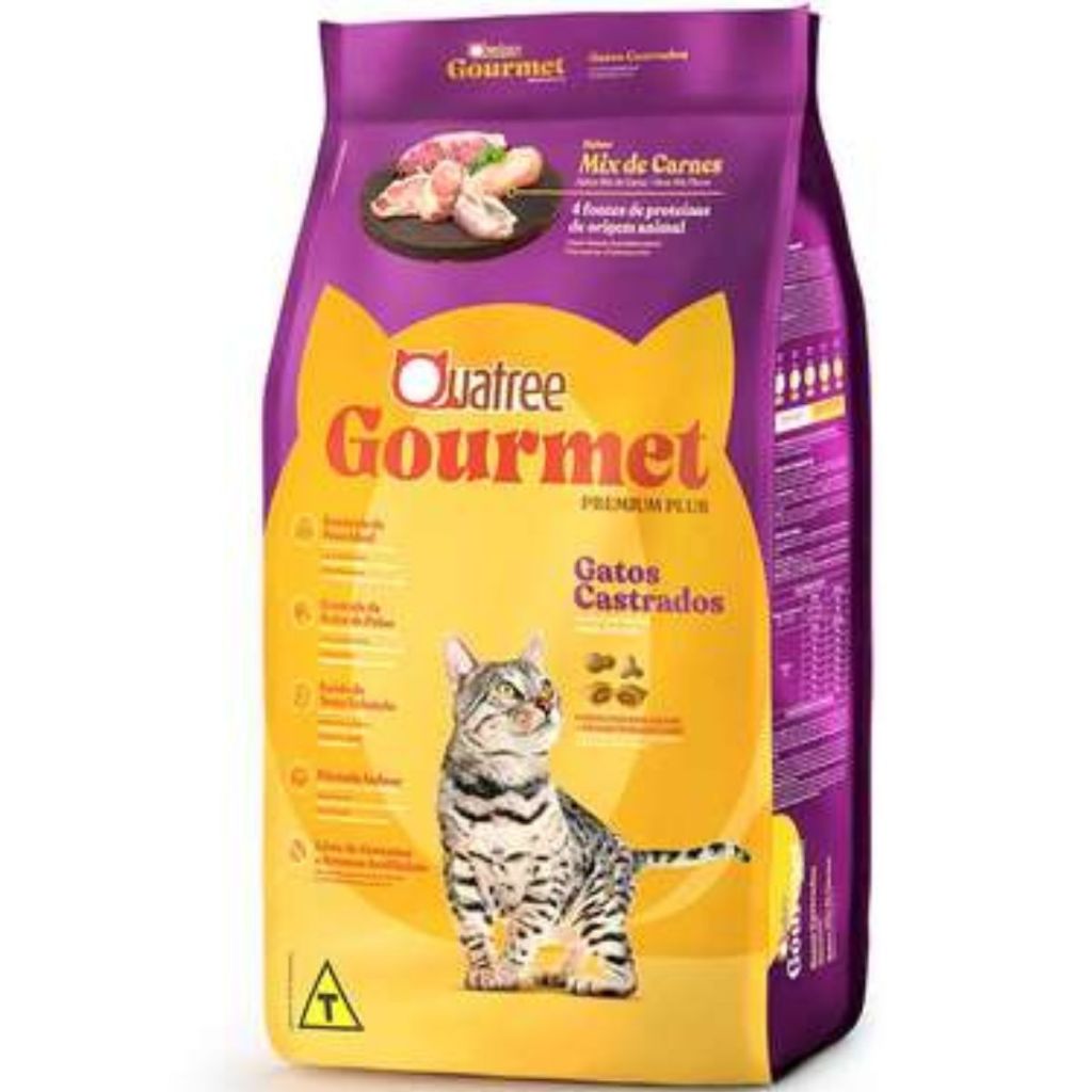 Ração Quatree Gourmet Castrado 1 kg Mix de Carnes 1kg