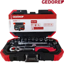 Jogo De Soquetes Sextavado 1/4 Gedore Com 16 pcs R49003016