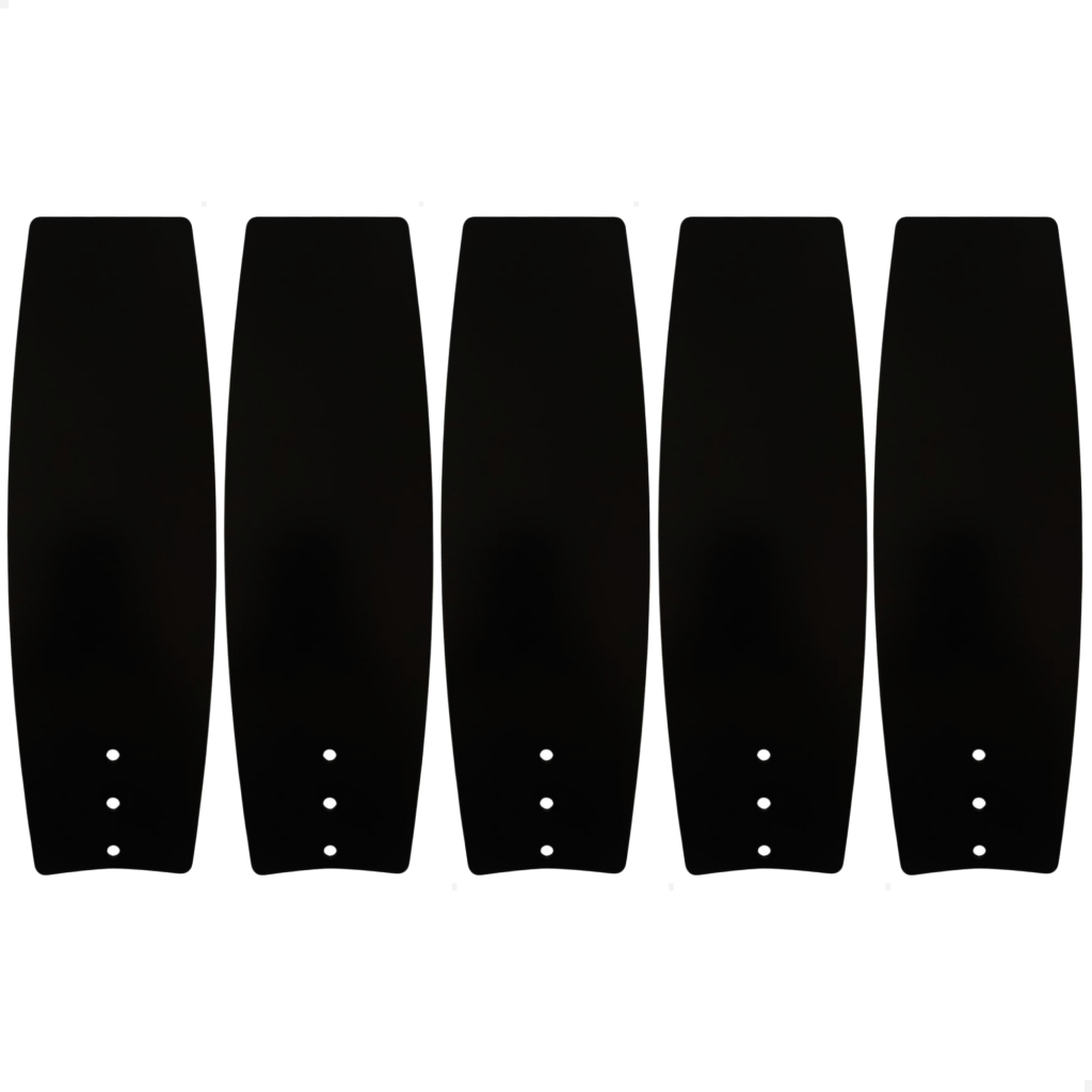 Kit Com 5 Hélices Pás Ventilador De Teto Fansvento Mdf Preto Conjunto Paletas Led