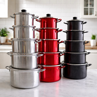 Jogo de Panelas ALTAS com Alças em Alumínio 5 peças. em Oferta na Shopee