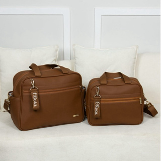 kit Bolsa maternidade e Frasqueira com 2 chaveiros personalizados menina/menino em Oferta na Shopee