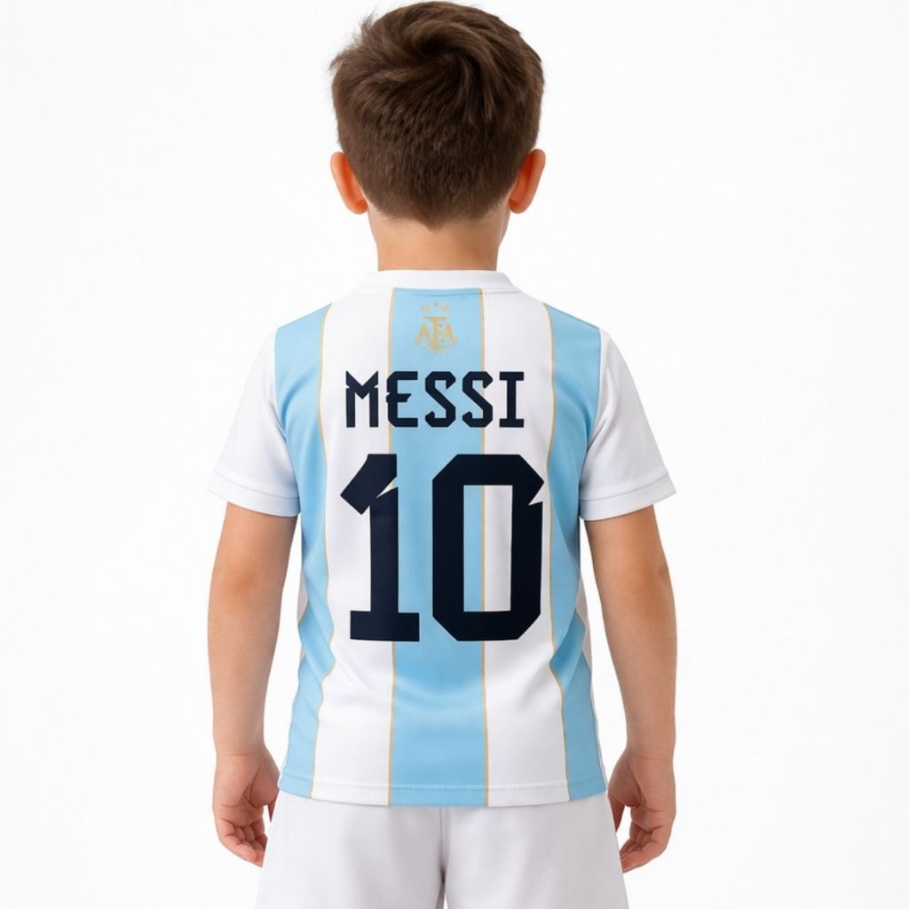 Camisa Argentina Infantil Messi 10 Oficial Licenciada Azul e Branca