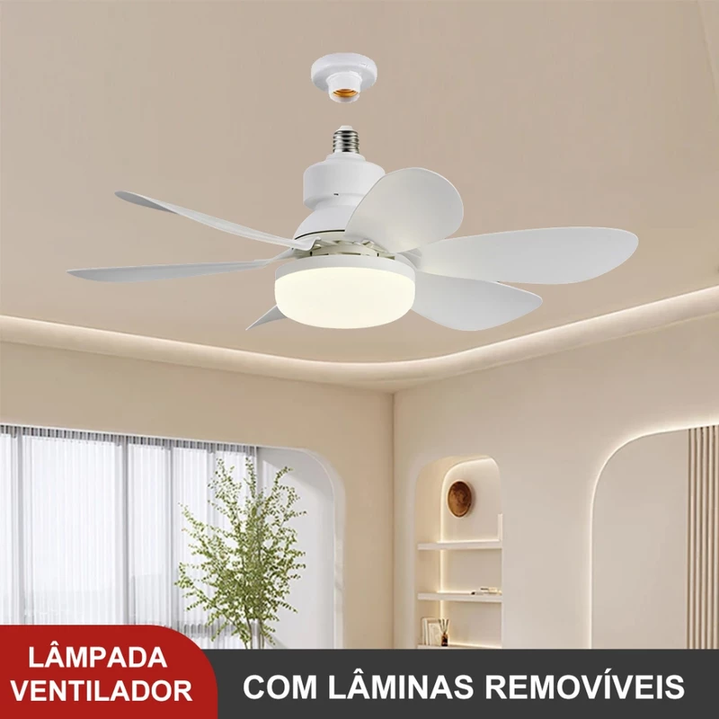 Ventilador de Teto LED Silencioso com Controle Remoto