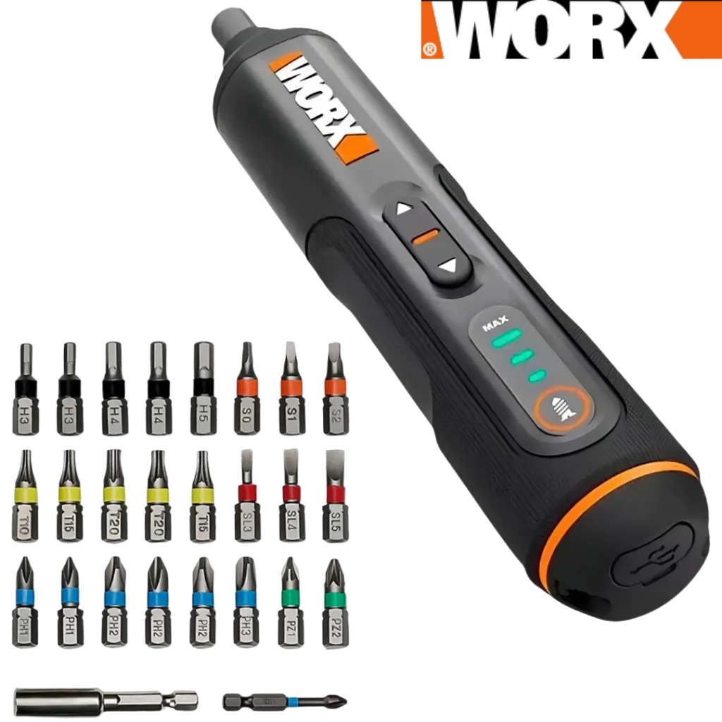 Parafusadeira Wx240 Worx Bat 4v + Bits + Maleta Cinza Cinza em Oferta na Shopee