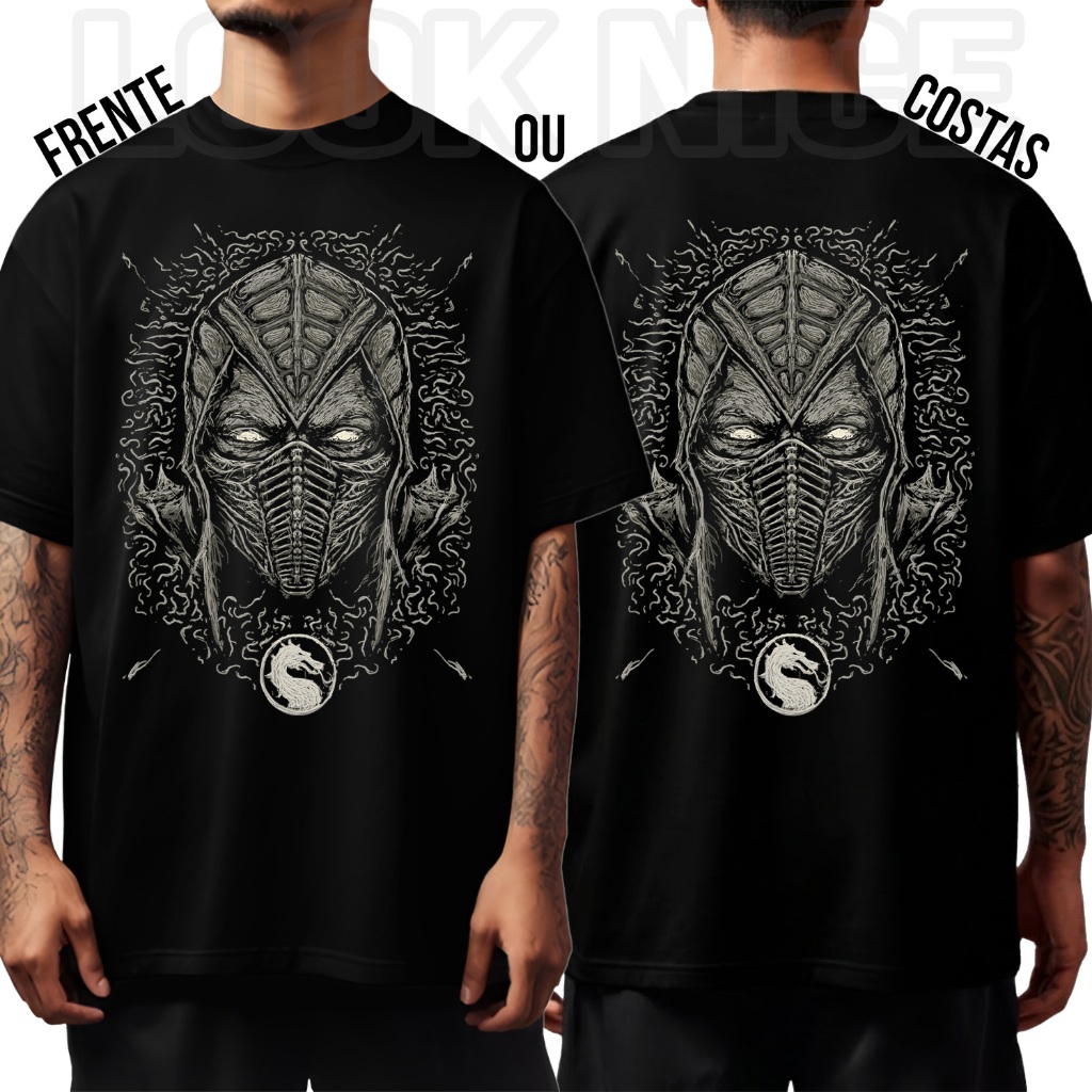 Camiseta Básica e Oversized Mortal Kombat Noob Saibot Unissex - 1675