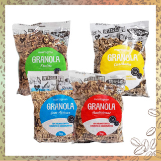 Kit 4 Granolas Martigran - 1kg (Castanha + Sem Açucar + Frutas + Tradicional) em Oferta na Shopee