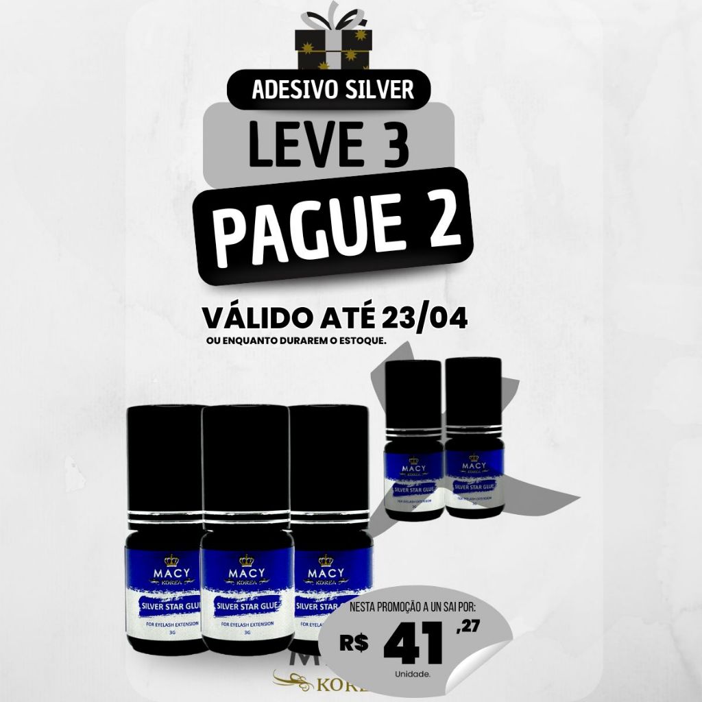 Cola Adesivo para Extensão de Cílios Macy Silver 3Ml em Oferta na Shopee