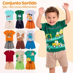 Kit Bebe 6, 8 ou 20 Peças De Roupas Menino Infantil Roupas Sortidas Para Meninos Infantil Masculino Roupa Calor