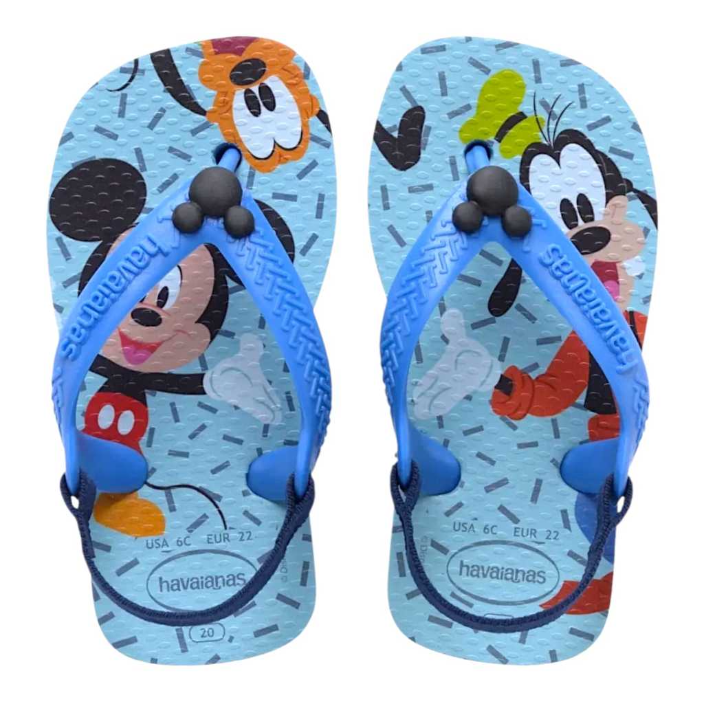 Chinelo Havaianas Bebê Infantil Criança Elástico Dedo Disney Mickey Meninos
