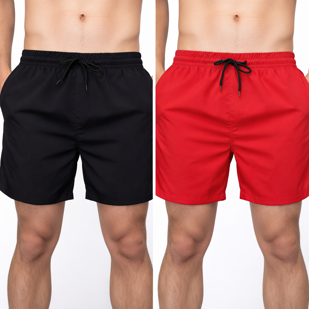 Kit 2 Shorts Masculino Tactel com Elastano Dry Fit Bermuda Academia Praia Confortável