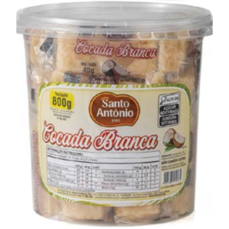cocada branca pote 800g 20x40 un santo Antonio