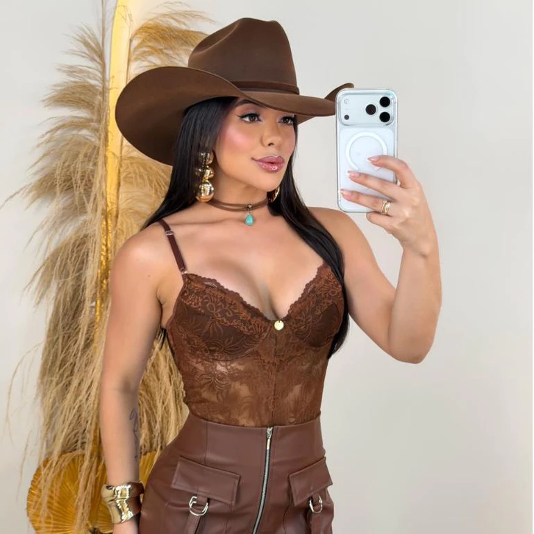 Body Renda Tule Country Sensual Alça Regulável Sem Bojo Aro Sustentação Lingerie Sexy 2026 — imagem 1