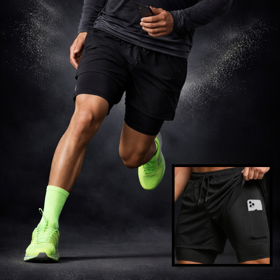 Short Calção Bermuda Dry 2 Em 1 Masculina Academia Corrida Treino Com Compreensão