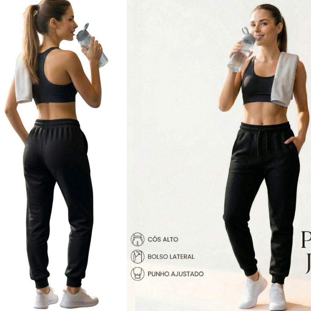 CALÇA MOLETOM FEMININA 1 CALÇA ATÉ 2 CALÇA QUENTINHA CINTURA ALTA  BOLSO E OUNHO MUITO CONFORTAVEL