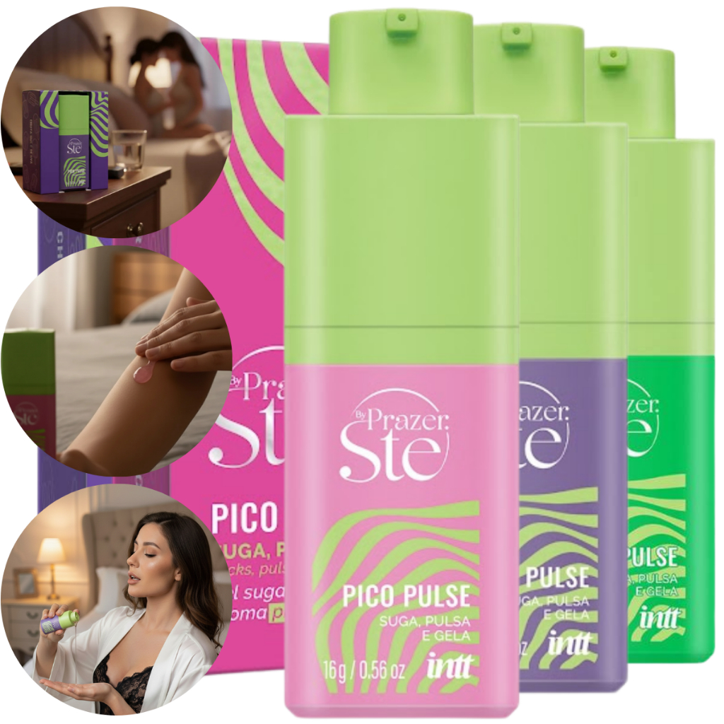 Pico Pulse Intt Gel Unissex 16g Gelado Suga Pulsa, Vibra e Gela Uva Verde Melancia Chiclete de Menta