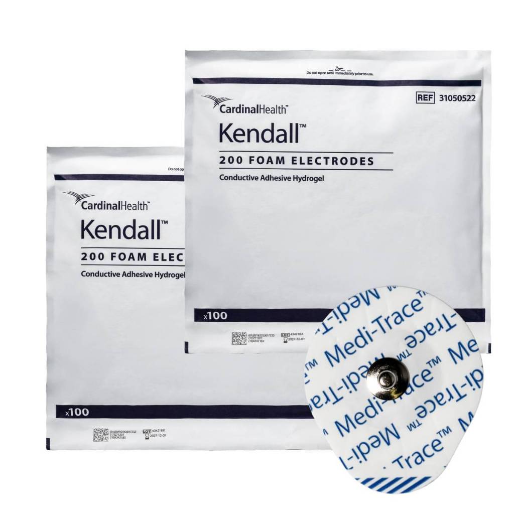 Eletrodo ECG Meditrace Kendall 200 Eletrocardiograma Kit 2 Pacotes 200 Eletrodos